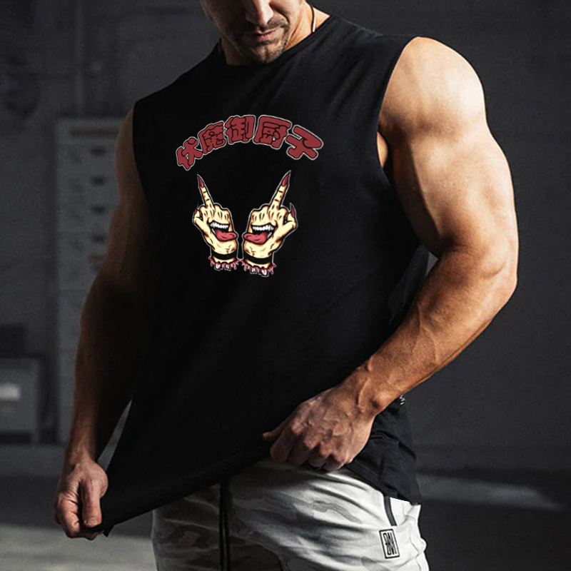 Men's Anime Personalized Print Fitness Tank Top-AnimeClothe