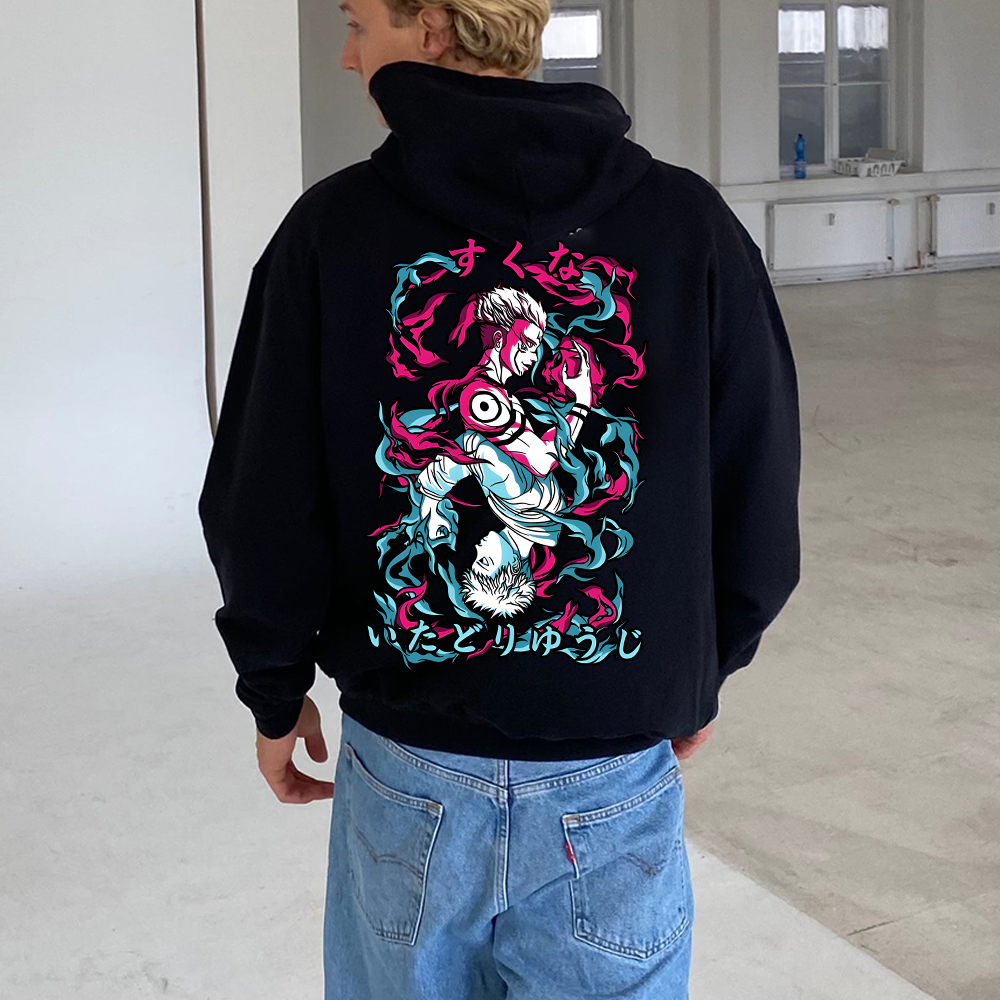 Oversized Unisex Jujutsu Kaisen Anime Print Hoodie-AnimeClothe