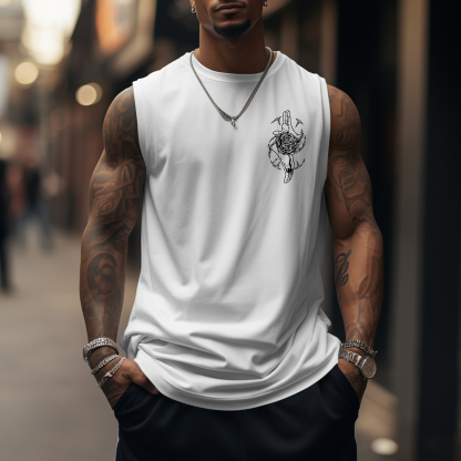 Oversized Anime Print Sports Tank Top-AnimeClothe