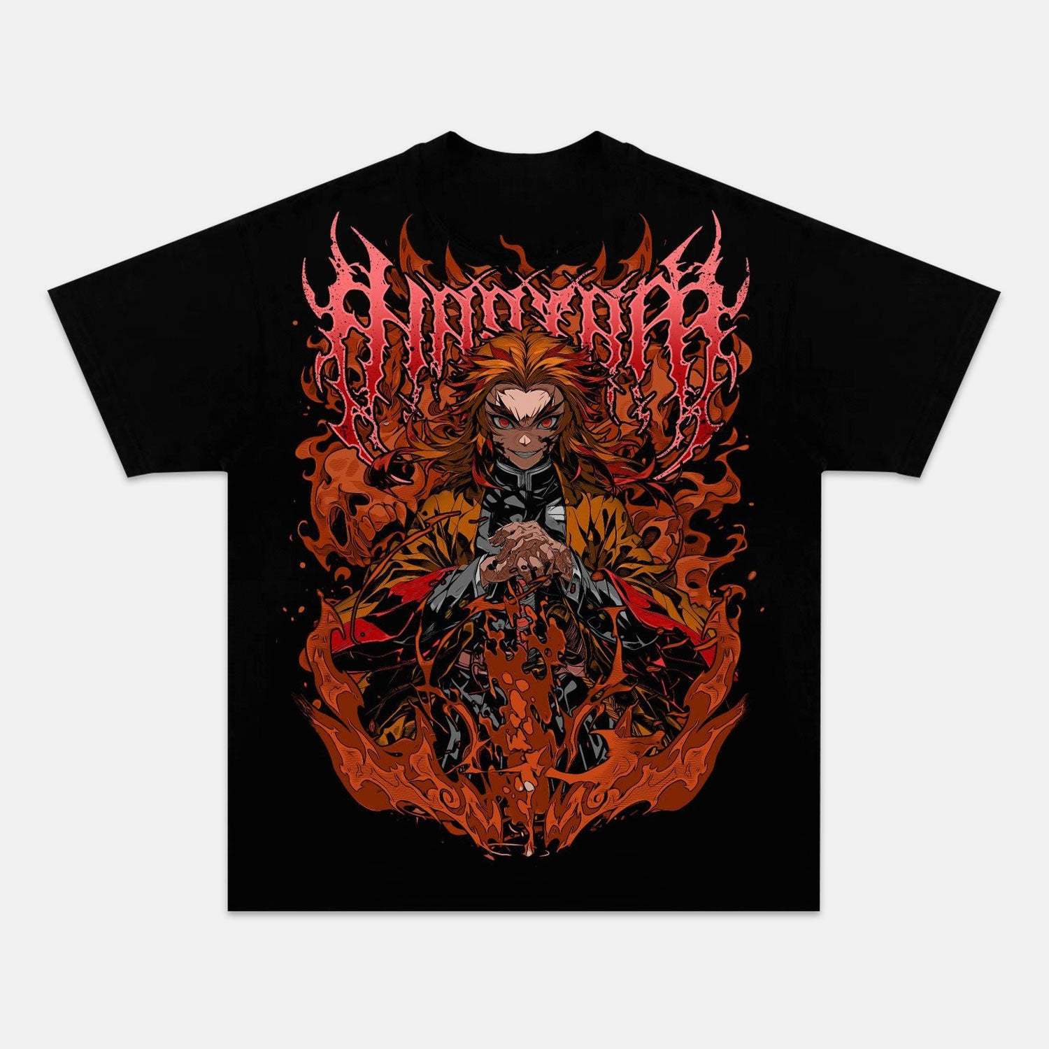 FLAME HASHIRA UNISEX ANIME INSPIRED VINTAGE OVERSIZED TEE丨DEMON SLAYER
