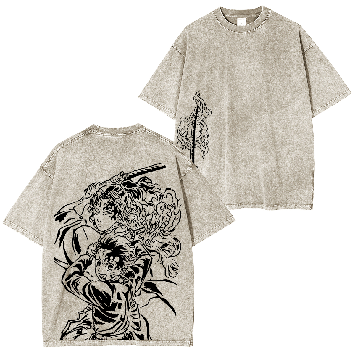 Tanjiro ,Demon Slayer Anime Unisex Washed T-Shirt