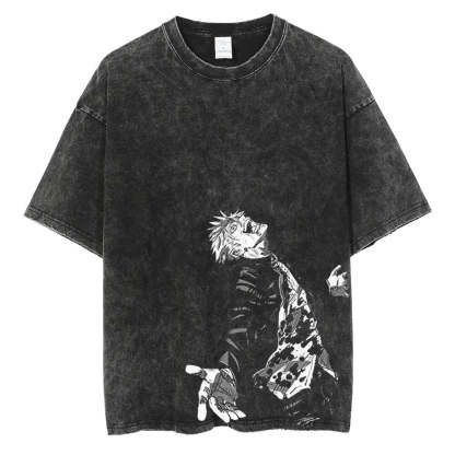 "Black Flash" Vintage Oversized T Shirt-AnimeClothe