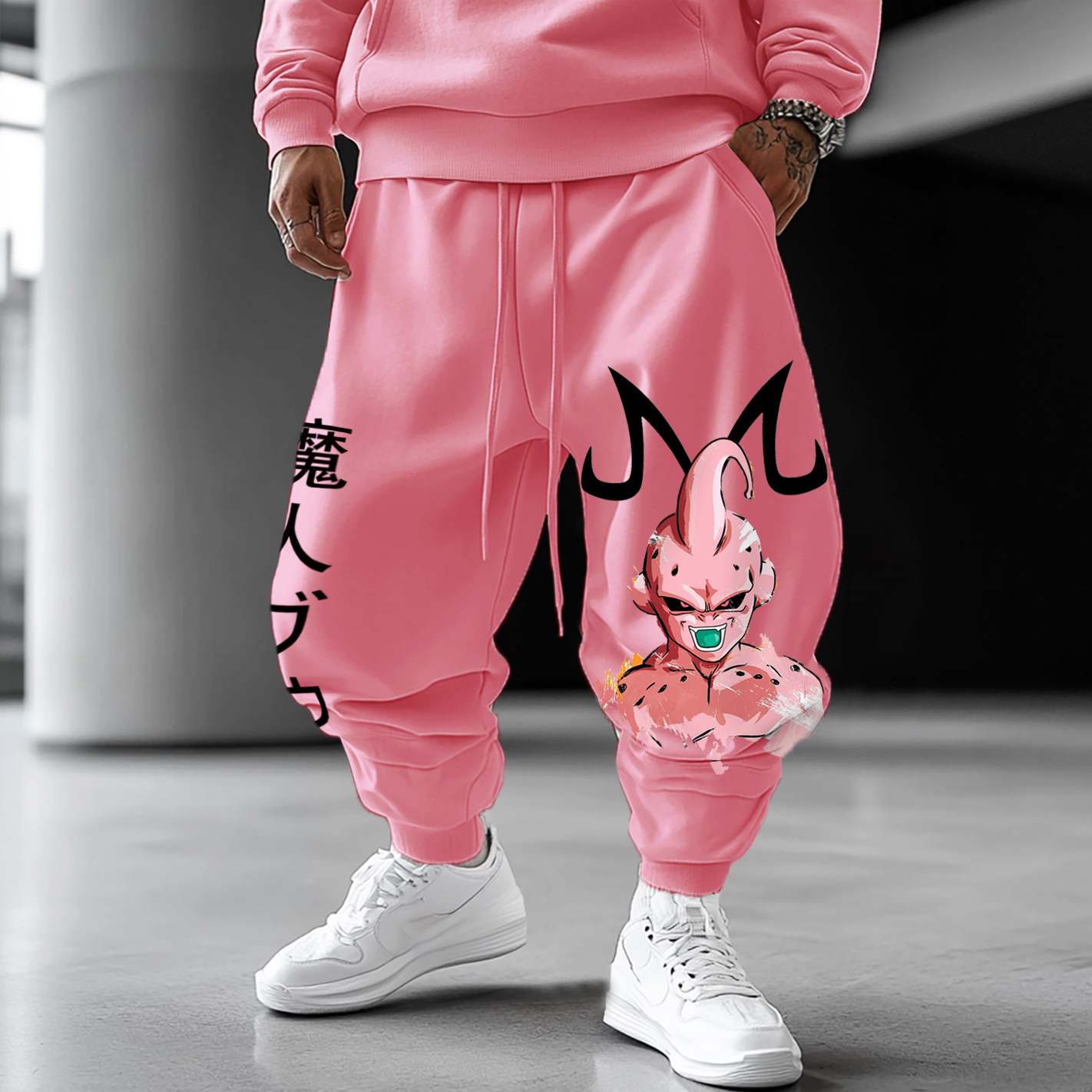 Unisex Oversized Anime Print Casual Harem Pants-AnimeClothe