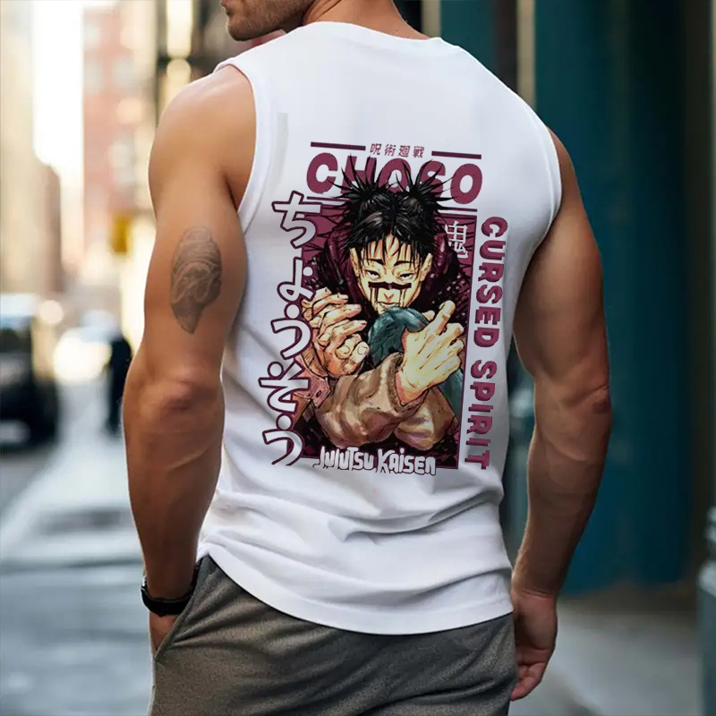 Men's Popular Anime Print Fitness Tank Top-AnimeClothe
