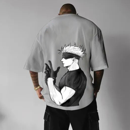 Unisex Oversized Anime Print T-Shirt-AnimeClothe