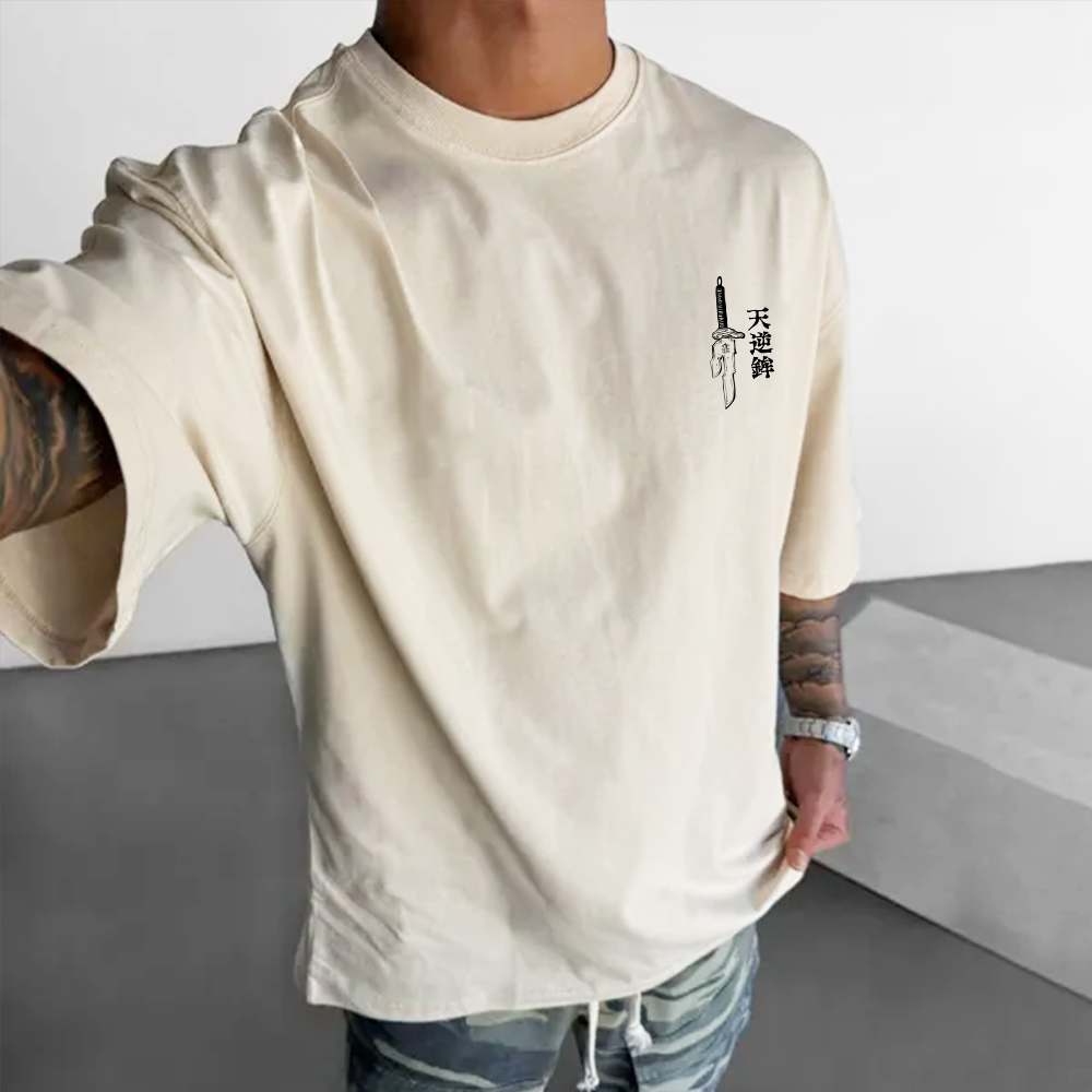 Oversized Unisex Anime Jujutsu Kaisen Print T-Shirt-AnimeClothe