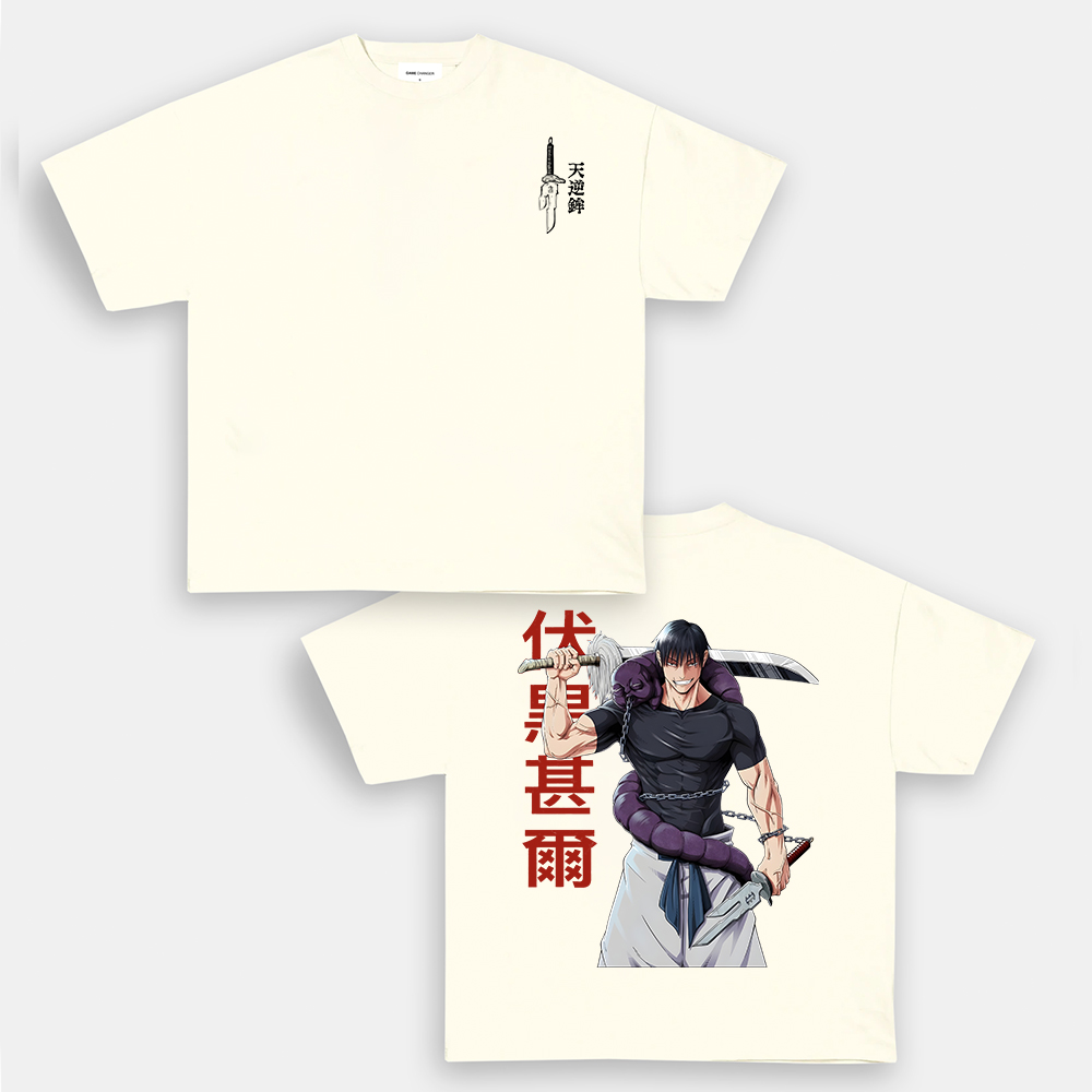Oversized Unisex Anime Fushiguro Megum Print T-Shirt-AnimeClothe