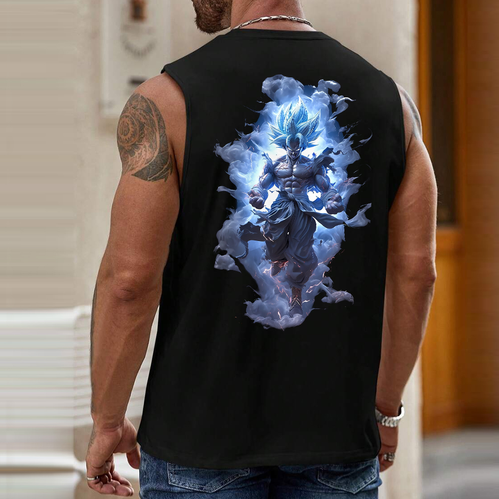 Casual Loose DB Printed Fitness Tank Top-AnimeClothe