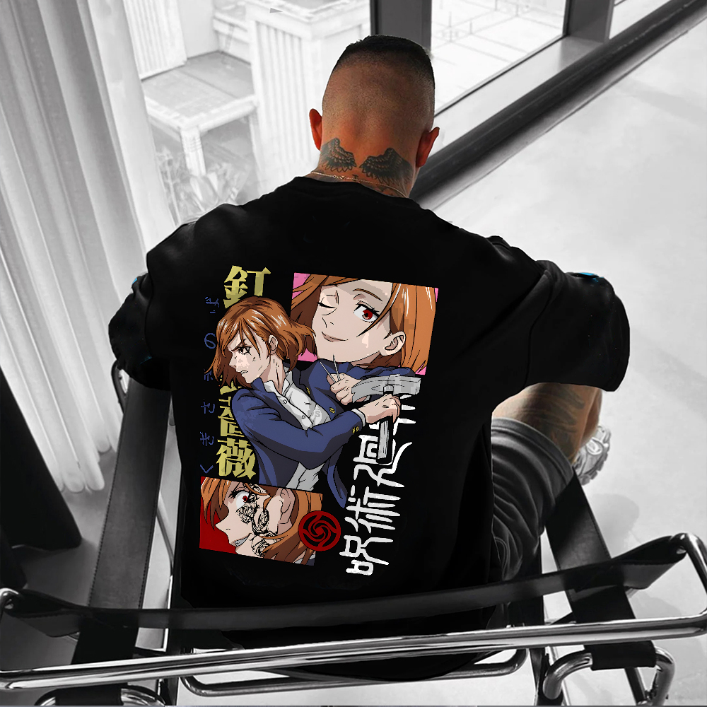 Oversized Unisex Anime Kugisaki Nobara Print T-Shirt-AnimeClothe