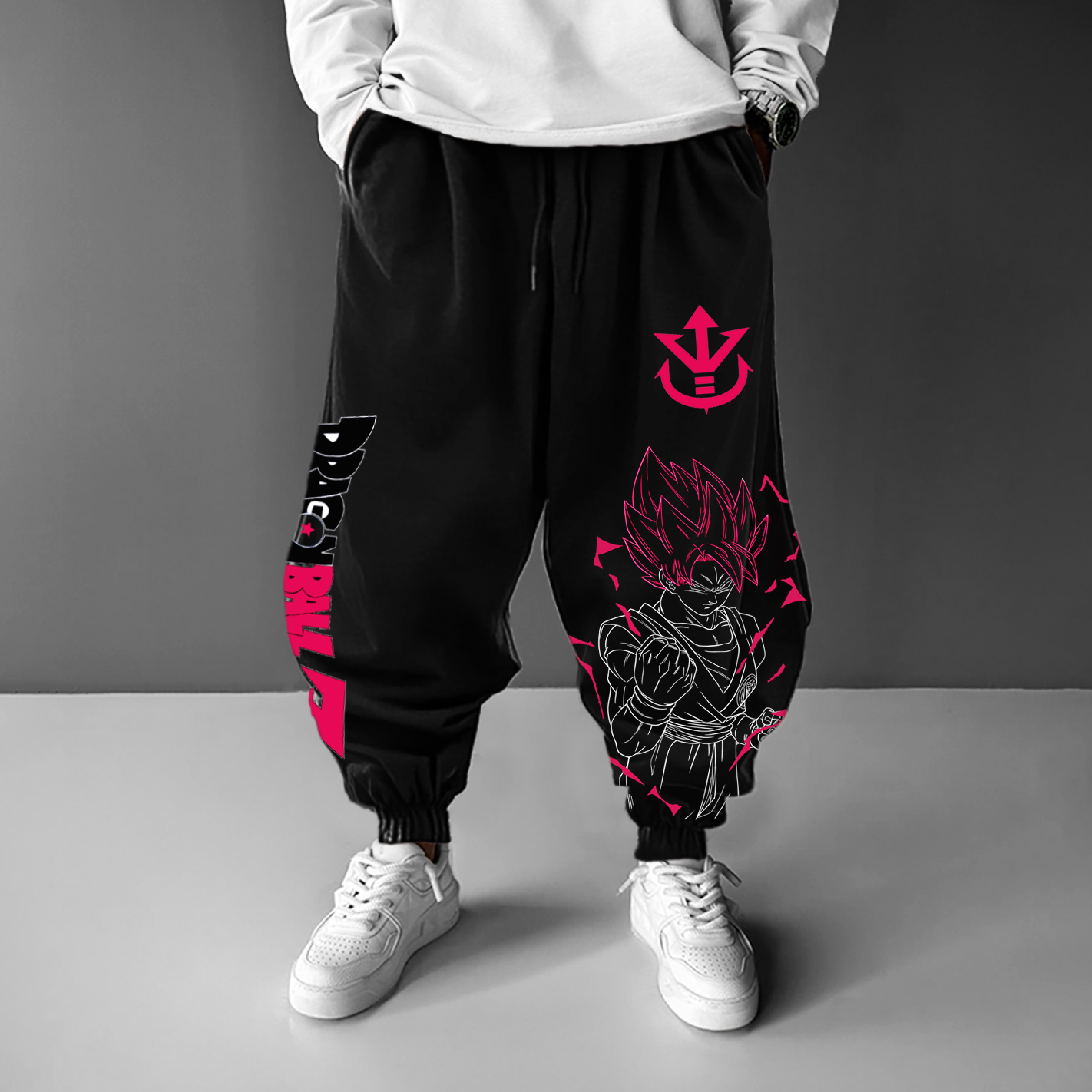 Unisex Anime Lover Print Oversized Harem Pants-AnimeClothe