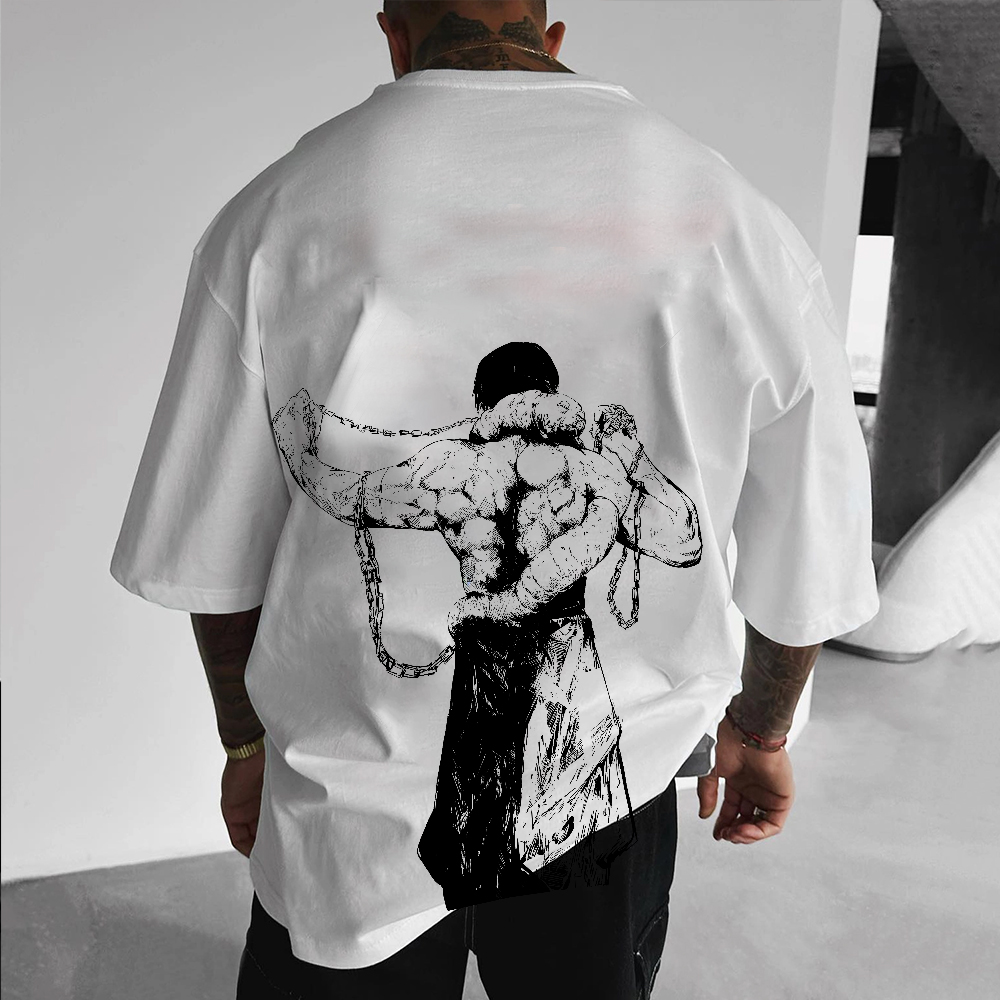 Unisex Oversized Anime Print T-Shirt-AnimeClothe