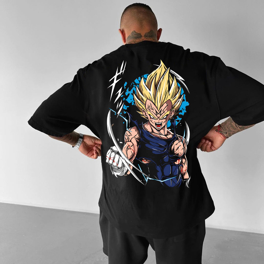 Unisex Casual Anime Vegeta Printed T-Shirt