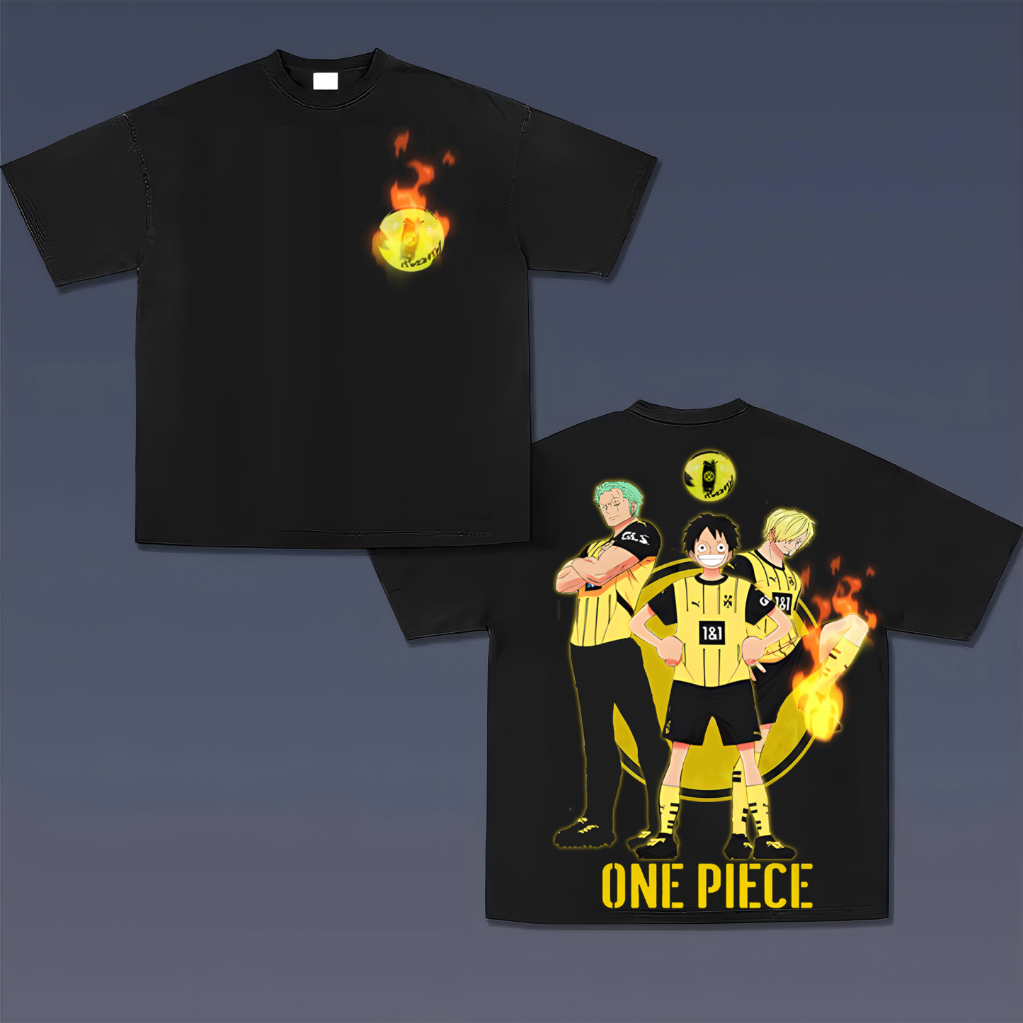 Unisex Vintage T-shirt | Borussia Dortmund x One Piece-AnimeClothe