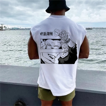 Casual Anime Villain Print Fitness Tank Top-AnimeClothe