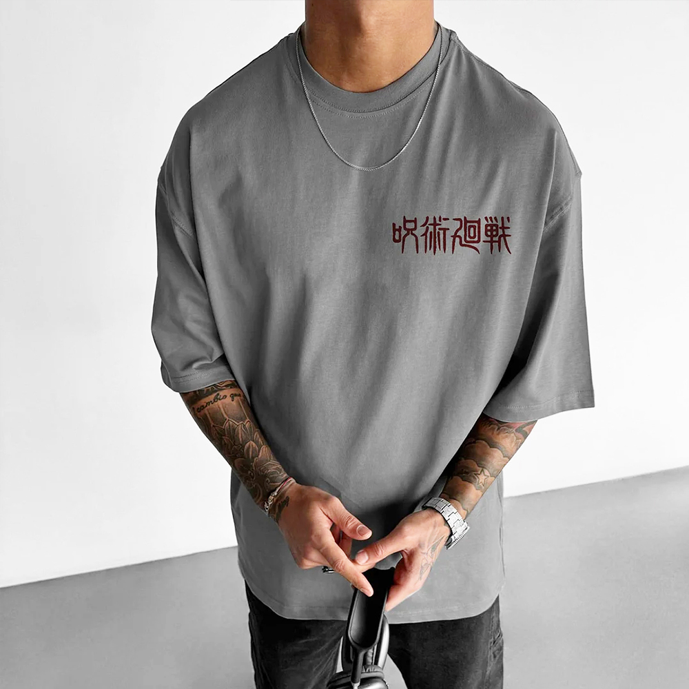 Unisex Oversized  Anime Print T-Shirt-AnimeClothe