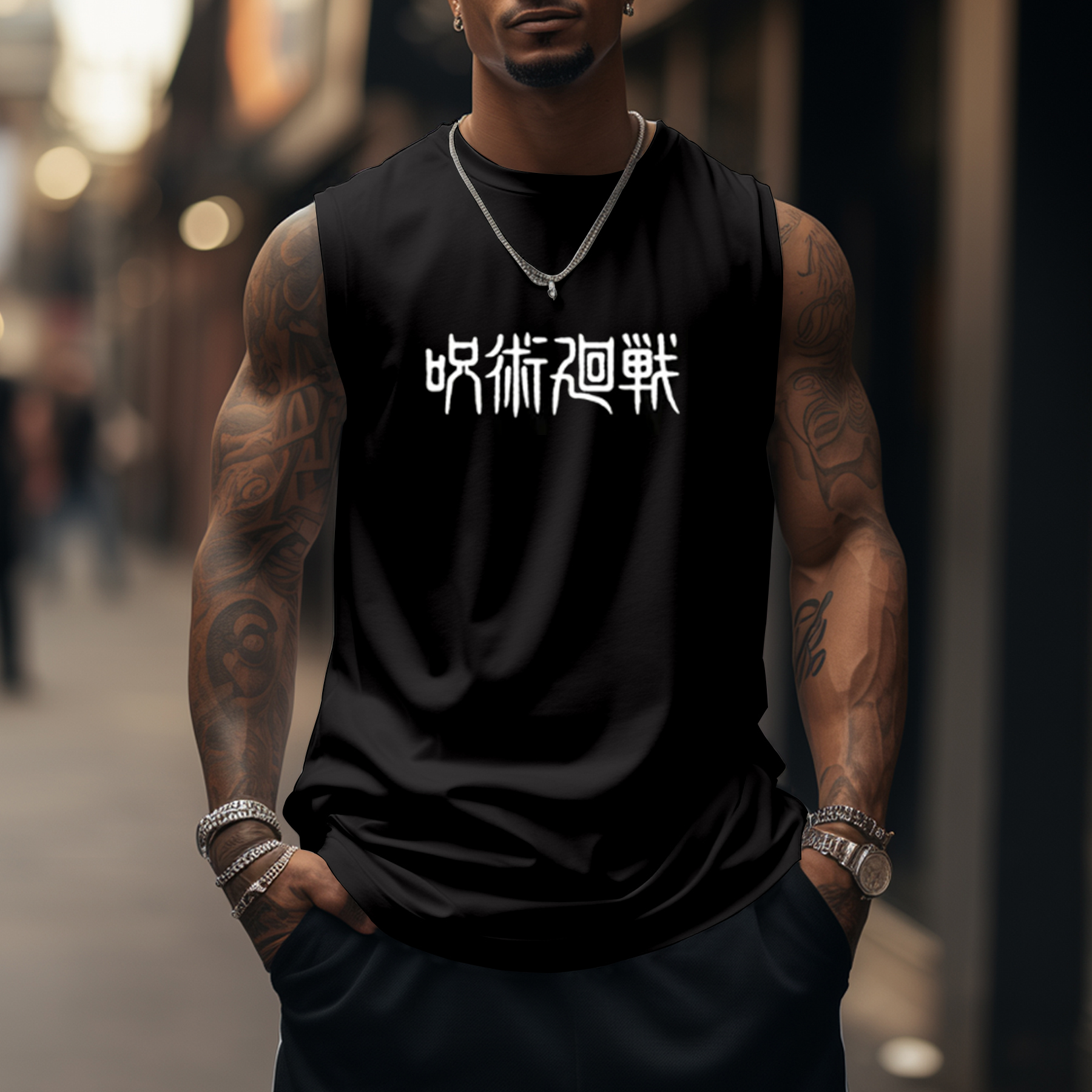 Men's Anime Personalized Popular Character Printed Fitness Tank Top-AnimeClothe
