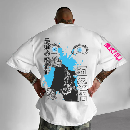 Oversized Unisex Anime Jujutsu Kaisen Print T-Shirt-AnimeClothe