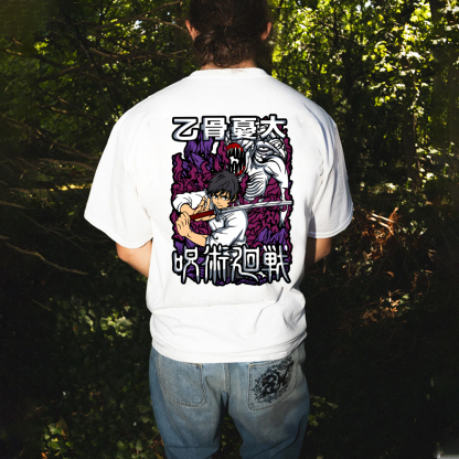 Oversized Unisex Anime Okkotsu Yuta Print T-Shirt-AnimeClothe