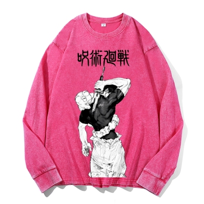 Unisex Oversized Anime Print Long Sleeves T-Shirt-AnimeClothe