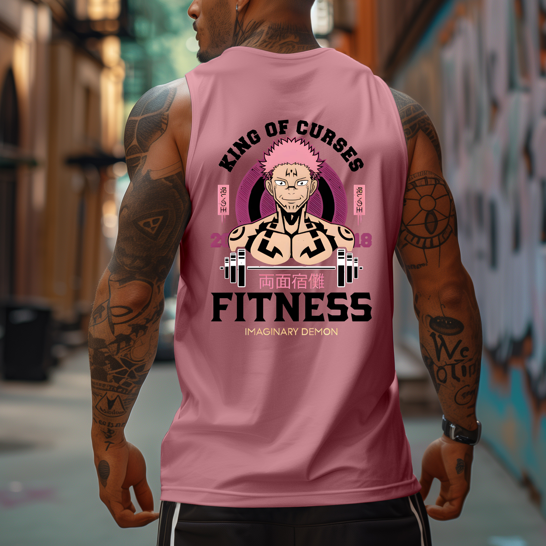 Casual Anime Fitness Printed Tank Top-AnimeClothe
