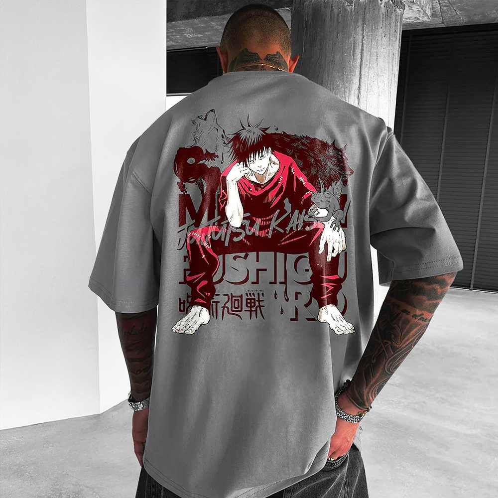 Unisex Oversized  Anime Print T-Shirt-AnimeClothe