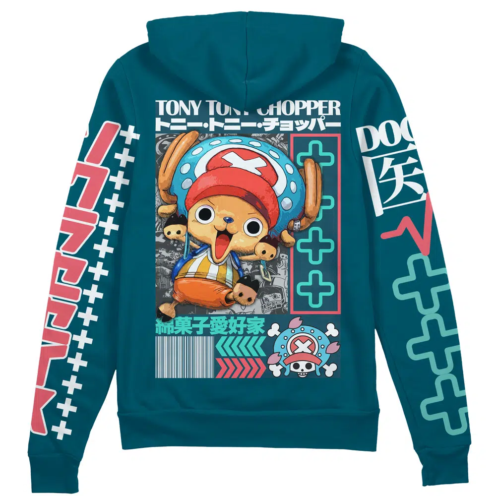  Tony Tony Chopper V2   Streetwear Zip Hoodie Jacket-AnimeClothe