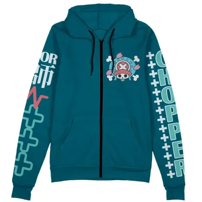  Tony Tony Chopper V2   Streetwear Zip Hoodie Jacket-AnimeClothe
