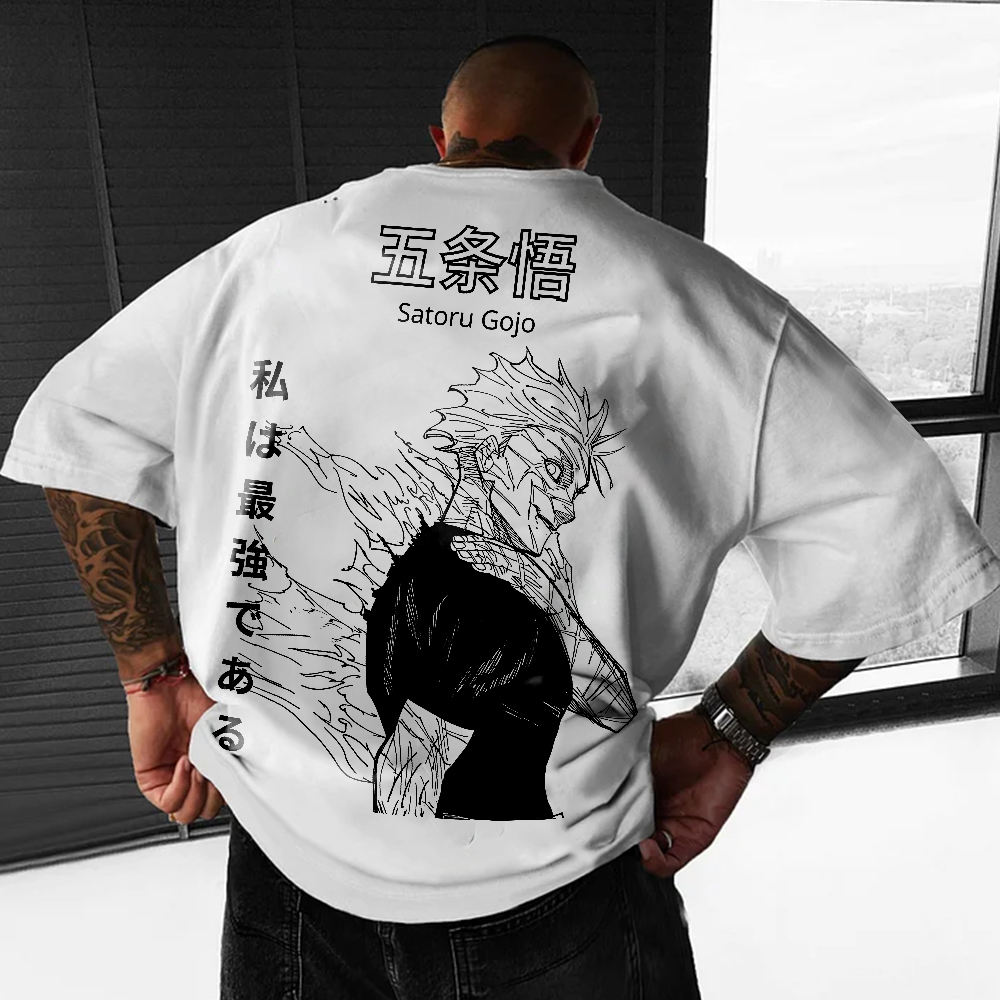 Unisex Oversized Anime Print T-Shirt-AnimeClothe