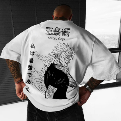 Unisex Oversized Anime Print T-Shirt-AnimeClothe