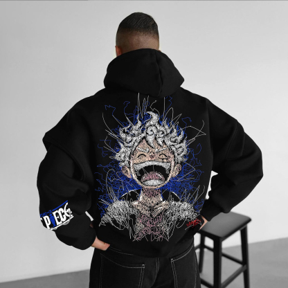 Unisex  Anime Print  Casual Oversized Hoodie-AnimeClothe
