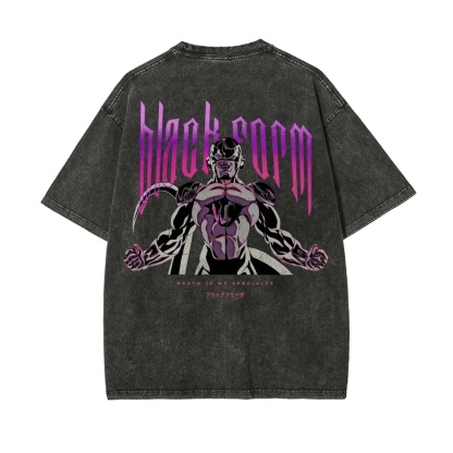 Unisex Anime Graphic Streetwear Vintage Washed T-shirt