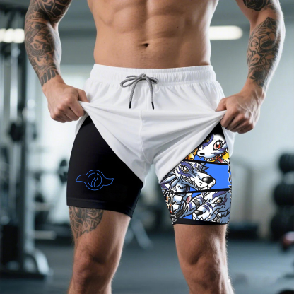 Unisex "Digimon" Anime Style Retro Shorts