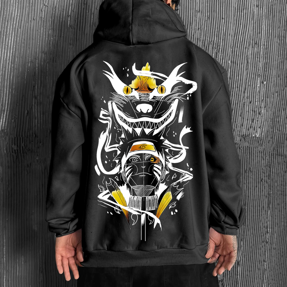 Oversized Unisex Anime Print Hoodie