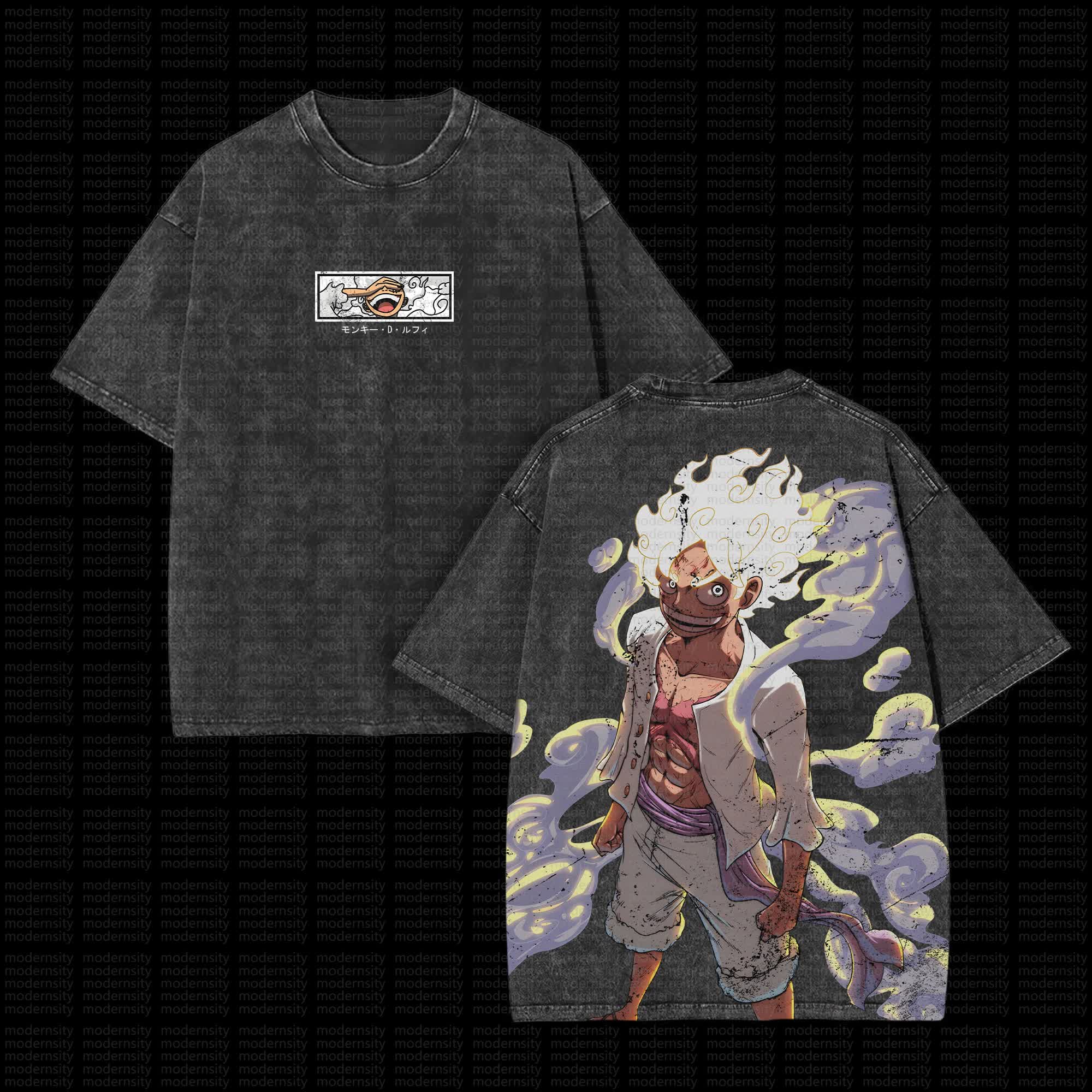 Unisex “One Piece” Anime Series Casual Washed T-shirt-AnimeClothe
