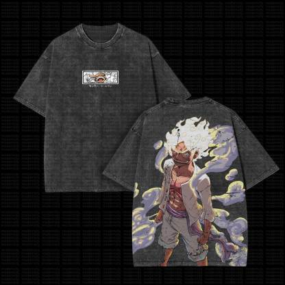 Unisex “One Piece” Anime Series Casual Washed T-shirt-AnimeClothe