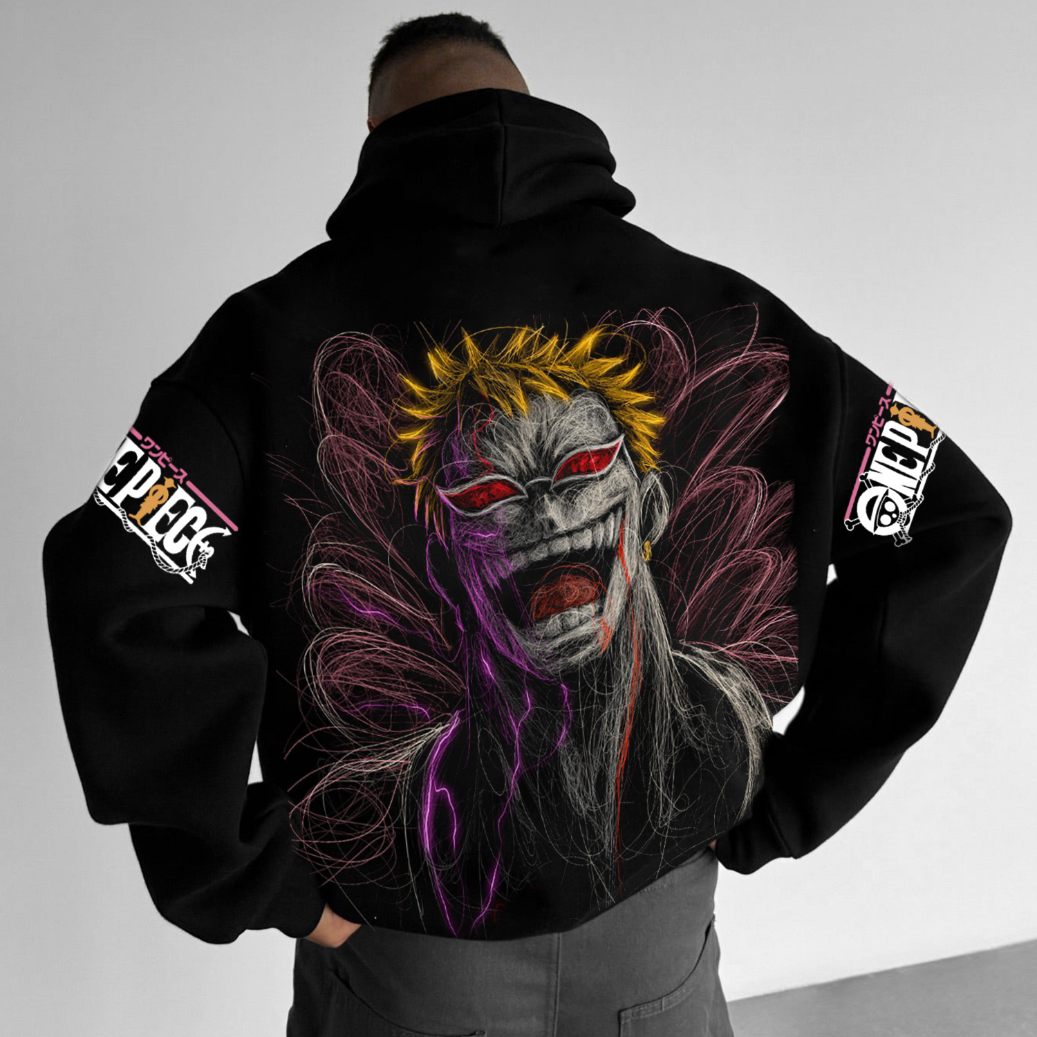 Casual Anime Print Design Hoodie