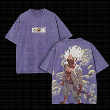 Unisex “One Piece” Anime Series Casual Washed T-shirt-AnimeClothe