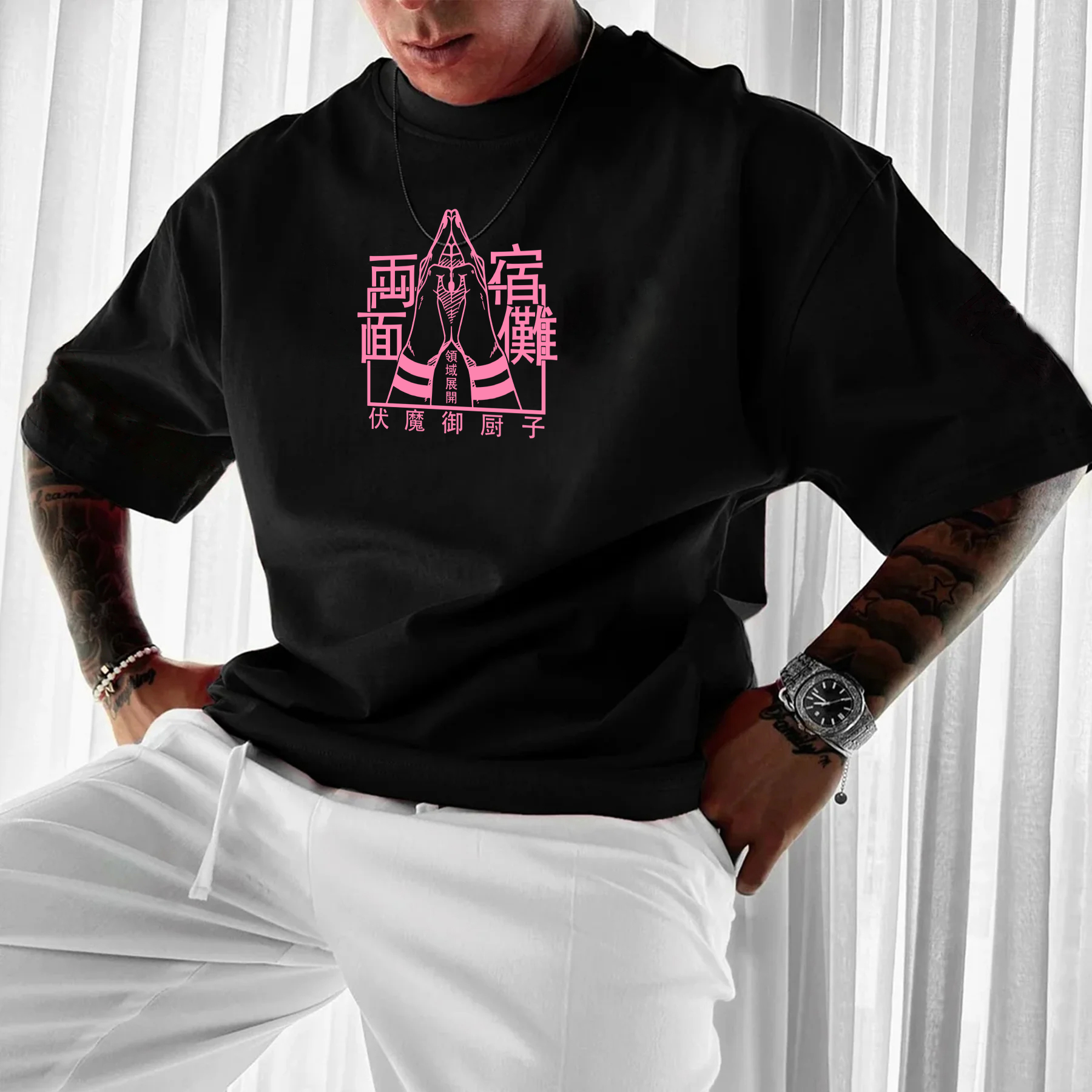 Casual Jujutsu Kaisen Anime Print T-Shirt-AnimeClothe