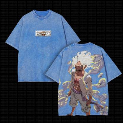 Unisex “One Piece” Anime Series Casual Washed T-shirt-AnimeClothe