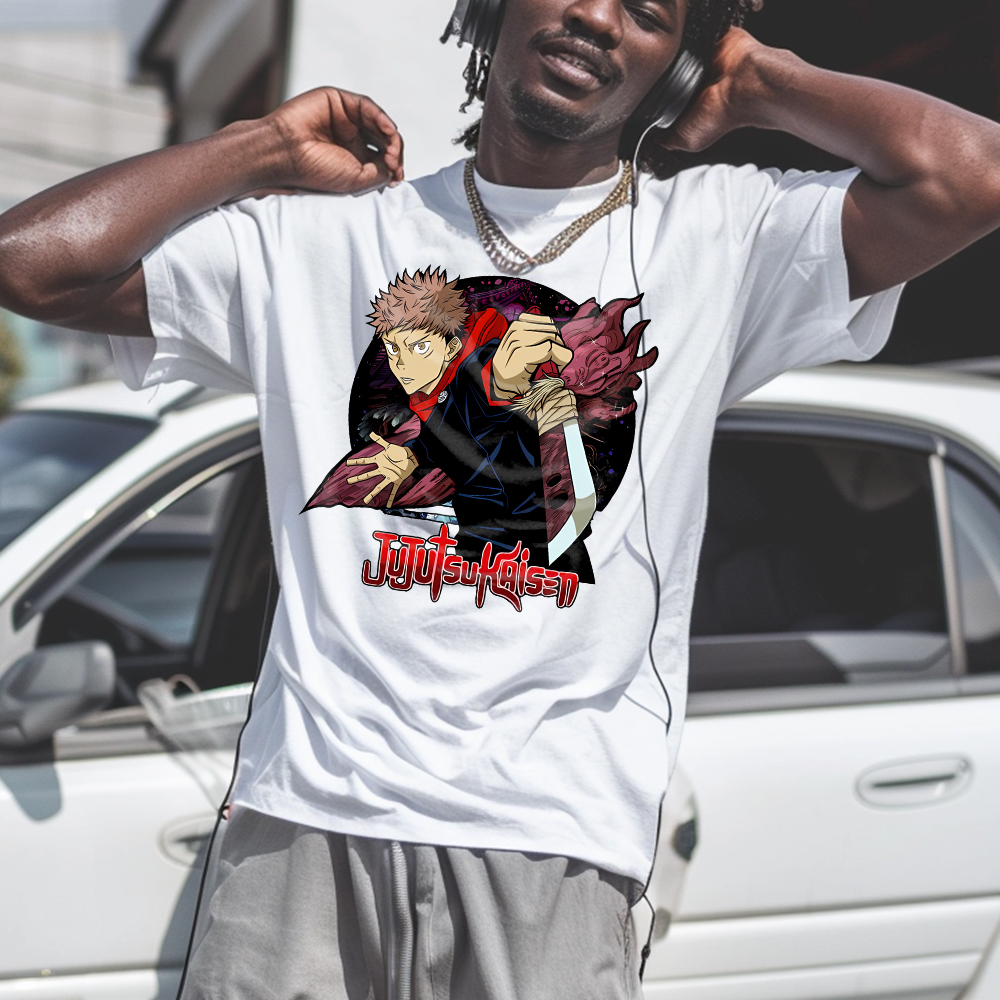 Oversized Unisex Anime Print T-Shirt-AnimeClothe