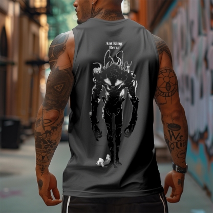 Oversized Anime Print Gym Tank Top-AnimeClothe