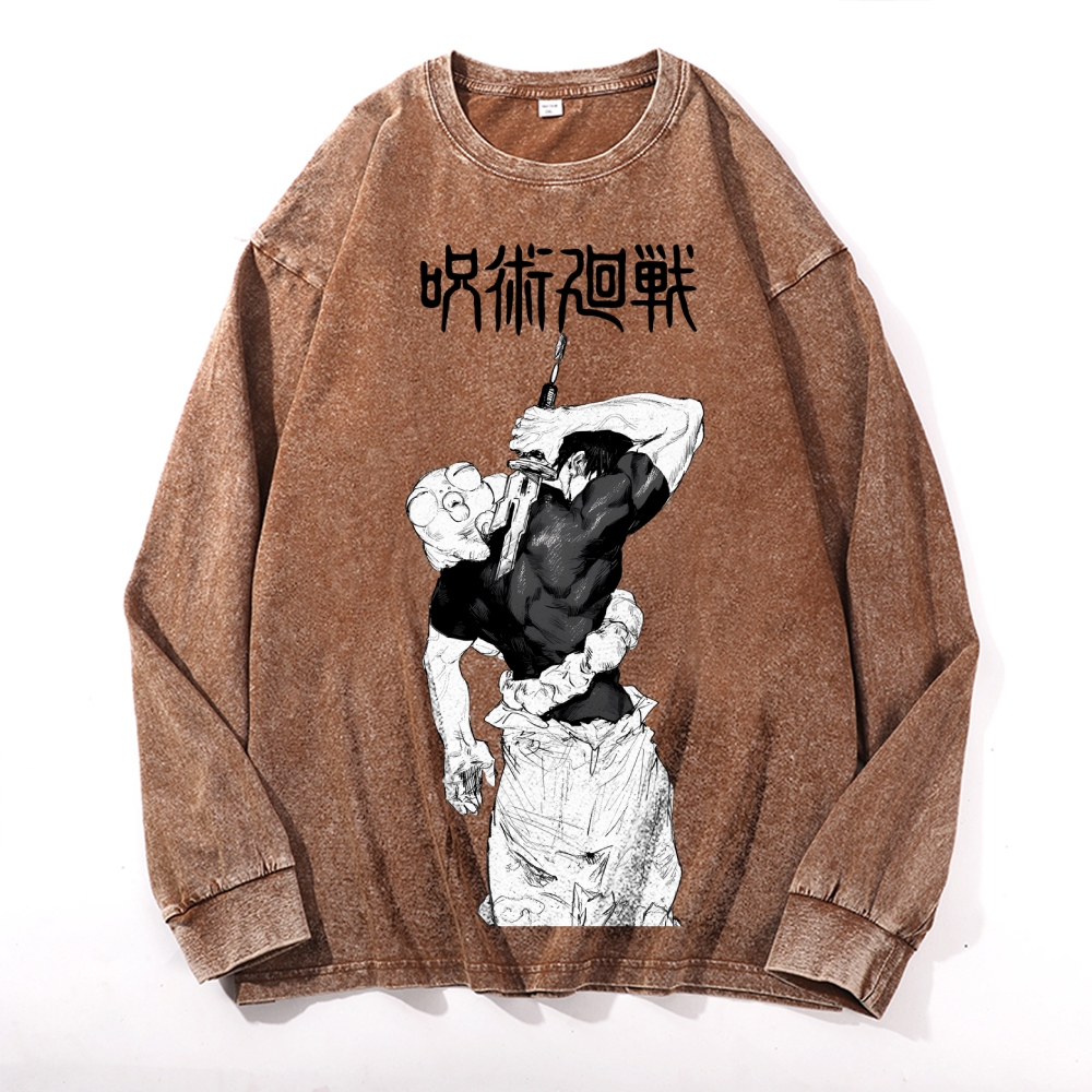 Unisex Oversized Anime Print Long Sleeves T-Shirt-AnimeClothe