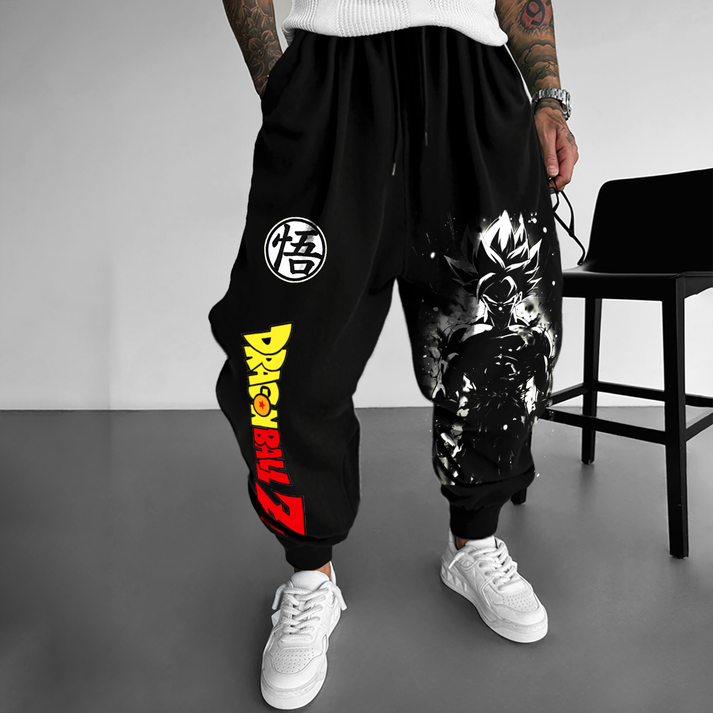 Unisex Oversized Anime Printed Casual Loose Harem Pants-AnimeClothe