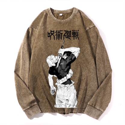 Unisex Oversized Anime Print Long Sleeves T-Shirt-AnimeClothe