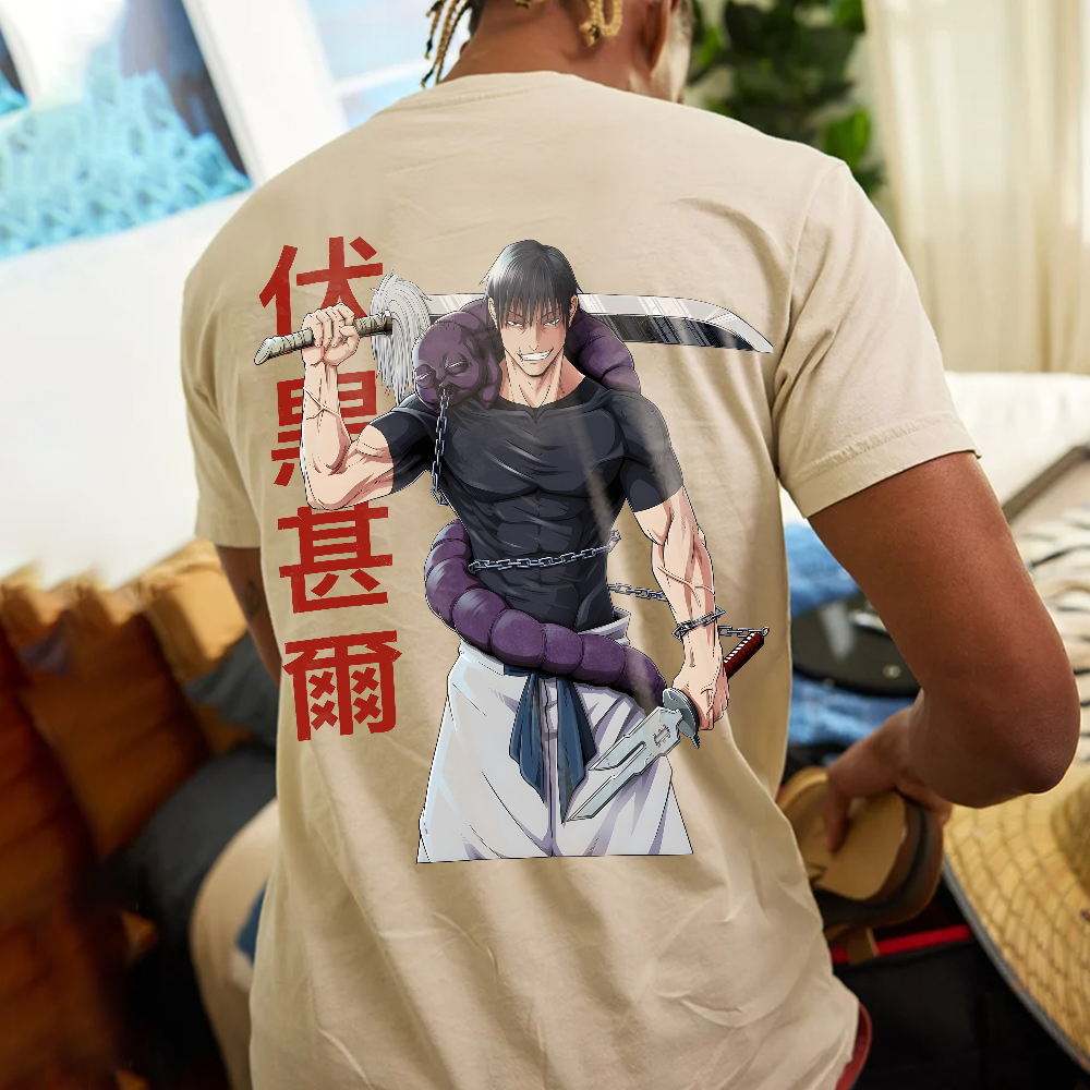 Oversized Unisex Anime Fushiguro Megum Print T-Shirt-AnimeClothe