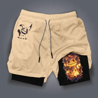 Pokémon Unisex Anime Pattern Halloween Mimikyu Shorts