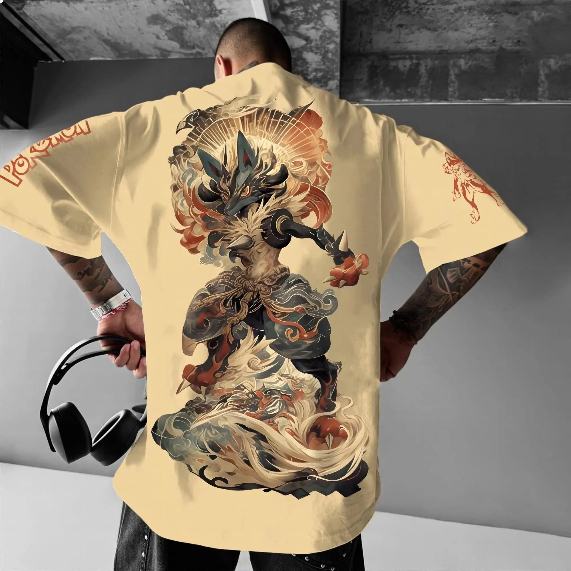 Pokémon Unisex Anime Lucario T-shirt