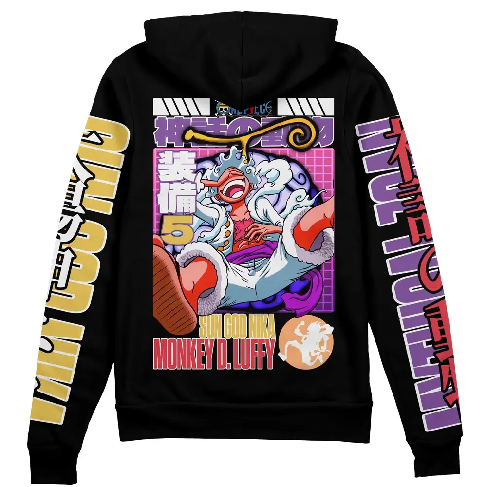  Gear 5th Luffy V3   Streetwear Zip Hoodie Jacket-AnimeClothe