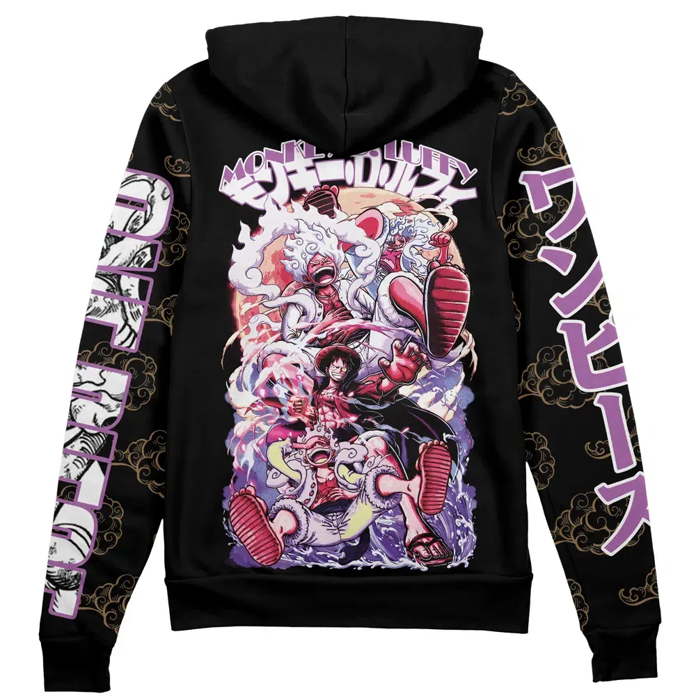  Monkey D. Luffy Gear 5th V4   Streetwear Zip Hoodie Jacket-AnimeClothe