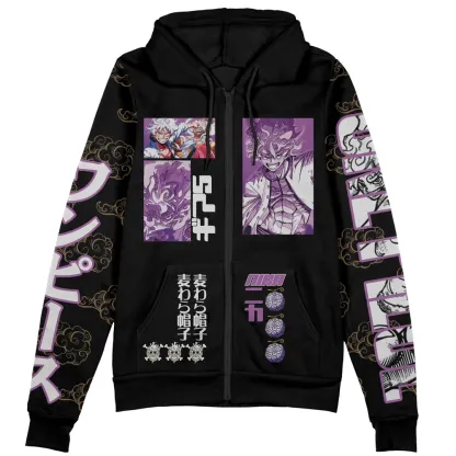  Monkey D. Luffy Gear 5th V4   Streetwear Zip Hoodie Jacket-AnimeClothe